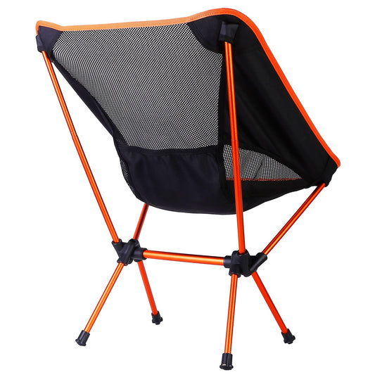 Foldable Camping Chair Collapsible Ultra-light Camping Chai Backpacking Chair For Outdoor Camping Fishing BBQ Beach Picnic - Black -