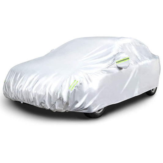 Full Coverage Car Cover Waterproof UV Protection Automotive Cover Outdoor Universal Car Cover with Reflective Strips Installation Straps Buckle -  - XL