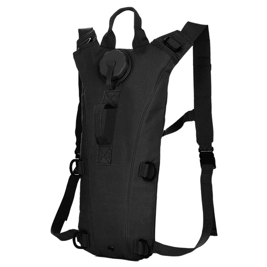 Tactical Hydration Pack 3L Water Bladder Adjustable Water Drink Backpack for Hiking Cycling Climbing Running - Black -