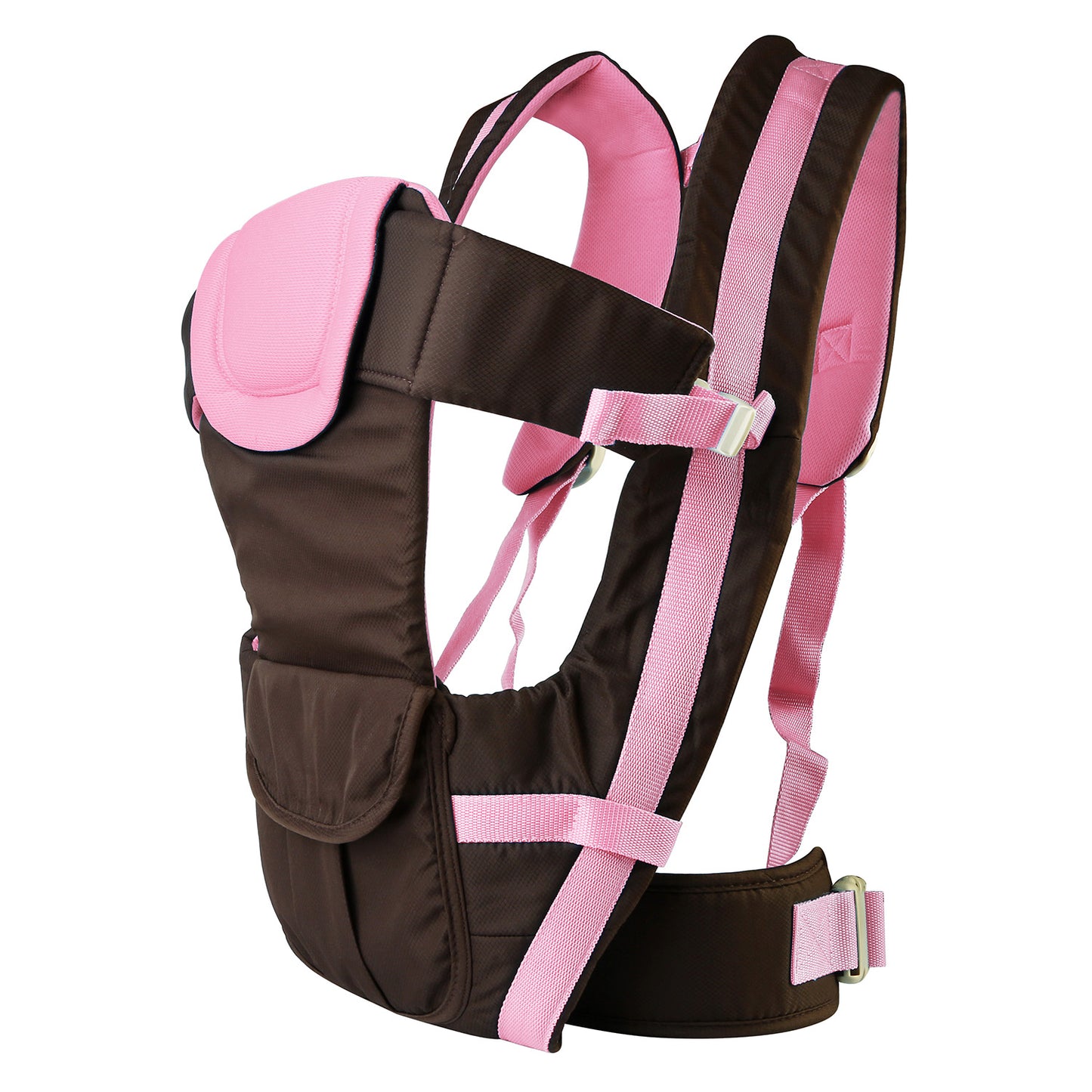 Baby Carrier Breathable Adjustable Wrap Sling Backpack Front Back Chest Infant Carrier Bag - Pink -