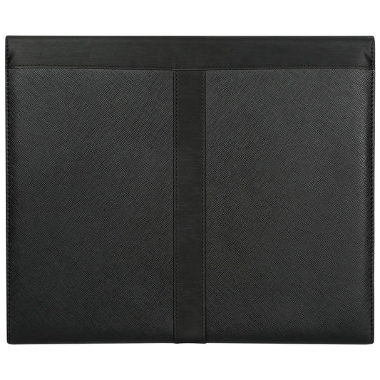 Padfolio Portfolio Folder Business Document Organizer PU Leather Padfolio Holder Case for 9.7" iPad Tablet Business Cards - Black -