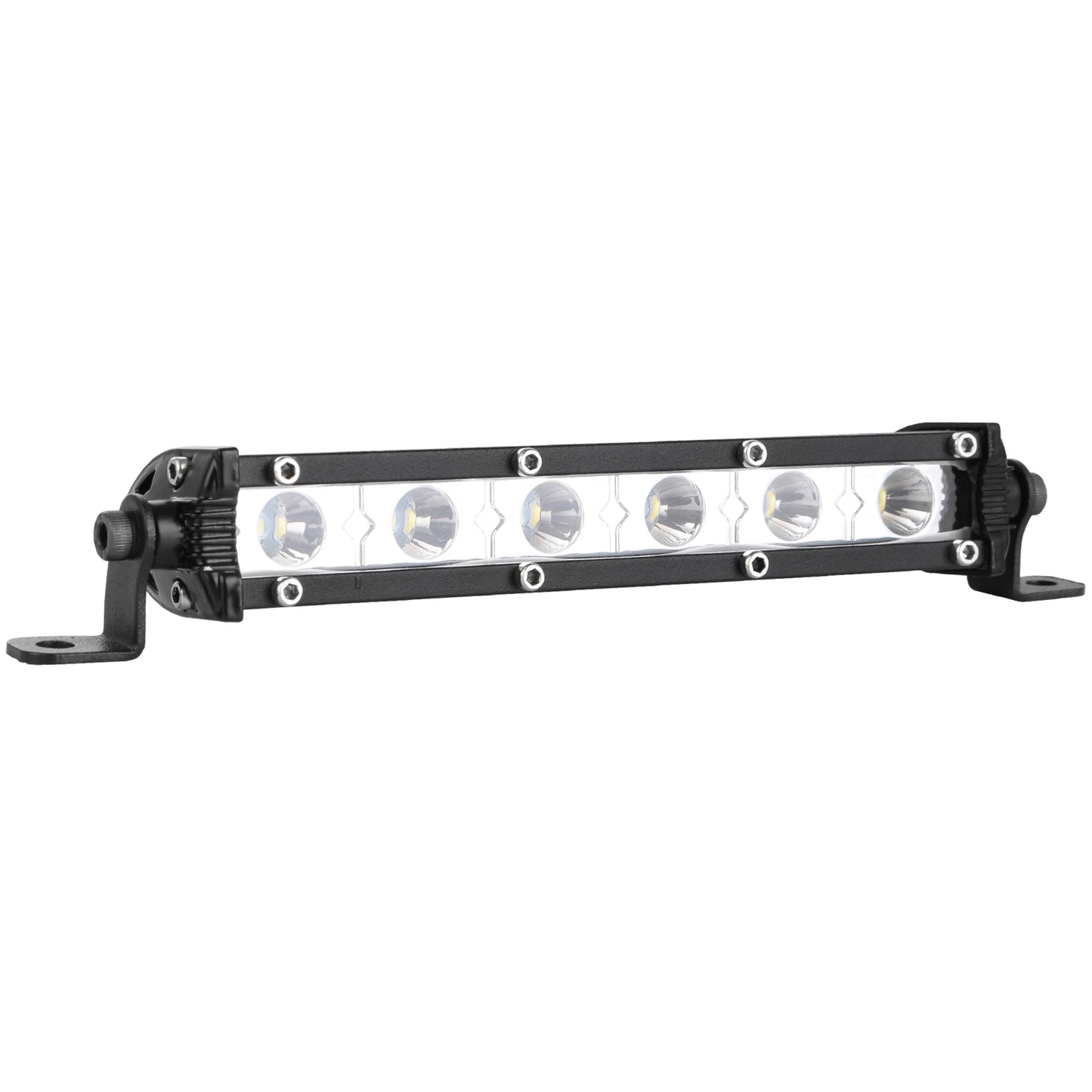 7" LED Light Bar Single Row Offroad Spot Lights 18W Ultra Slim Straight Work Light for Trailer Truck Bus Boat