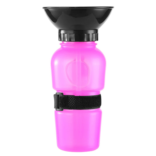 500ml Dog Water Bottle Portable Pet Water Cup BPA Free Water Dispenser Water Feeder Travel Water Drink Cup for Dog Cat - Pink -