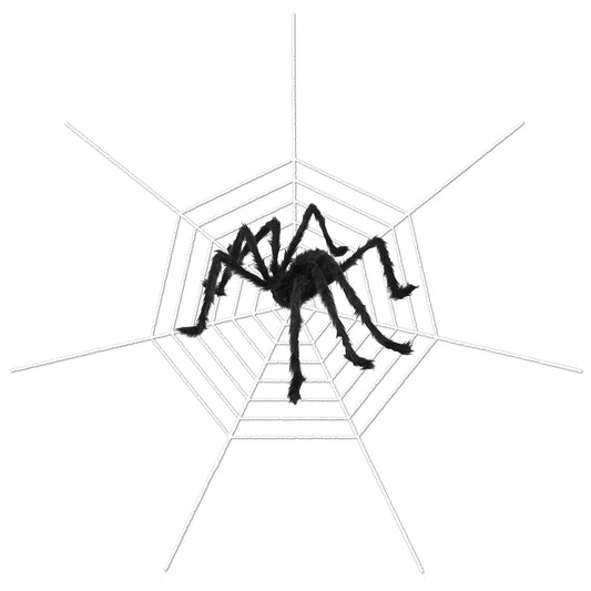 Halloween Decorations Spider Outdoor 59inch Halloween Spider with 126 inch Tarantula Mega Spider Web Hairy Poseable Scary Spider Outdoor Yard Creepy D