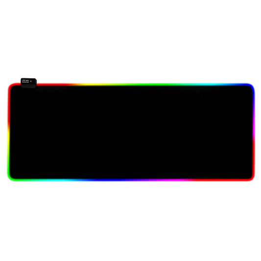 Large LED Gaming Mouse Pad RGB Computer Keyboard Mouse Mat w/ 10 Light Modes Non-Slip Rubber Base for Game Office - Black -