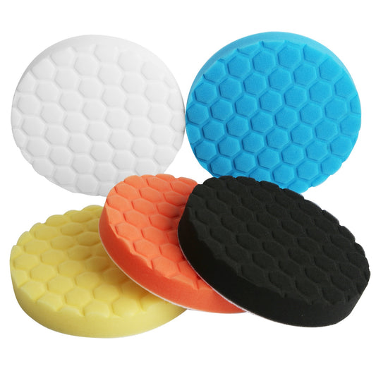 5pcs Car Polishing Sponge Pads 6"/7" Auto Waxing Buffing Sponge Polishing Pad Kit Polisher - Multi -