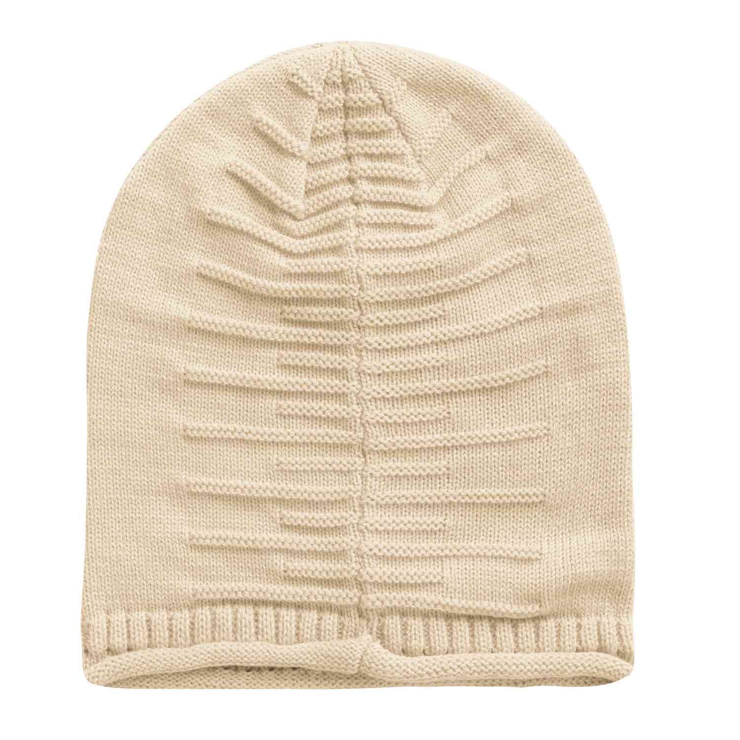 Unisex Knit Beanie Hat Winter Warm Hat Slouchy Baggy Hats Skull Cap 5 Colors - Beige -