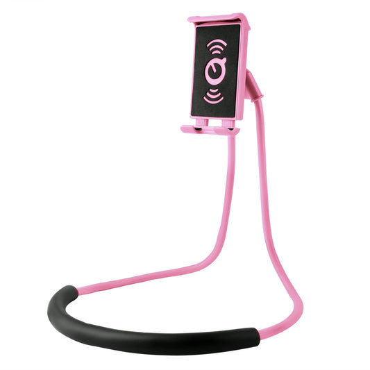 Phone Holder Universal Phone Mount Adjustable Neck Gooseneck Holder Tablet Stand Used for Desk Table Bed Bike Car - Pink -