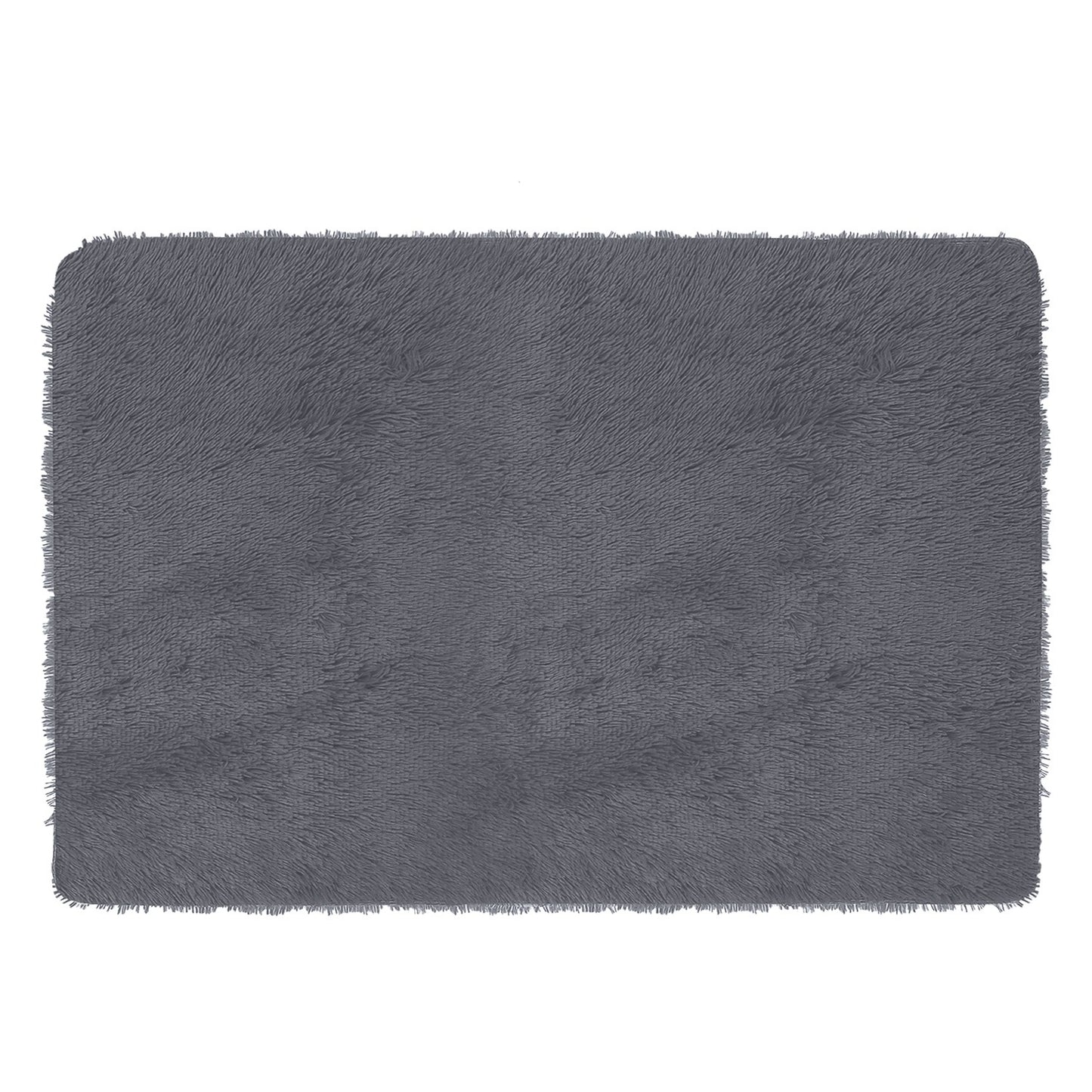 Fluffy Bedroom Rug 4’ x 2.6’ Anti-Skid Shaggy Area Rug Decorative Floor Carpet Mat for Nursery Bedroom Living Room - Gray -