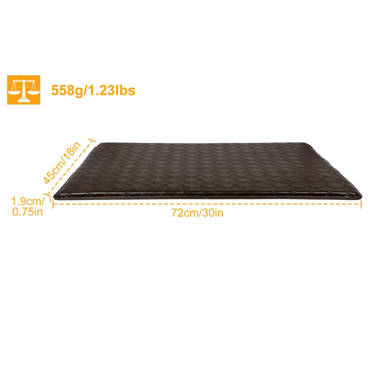 Anti-Fatigue Standing Mat Anti-Slip Memory Foam Floor Mat Water-proof Kitchen Mat - Black -