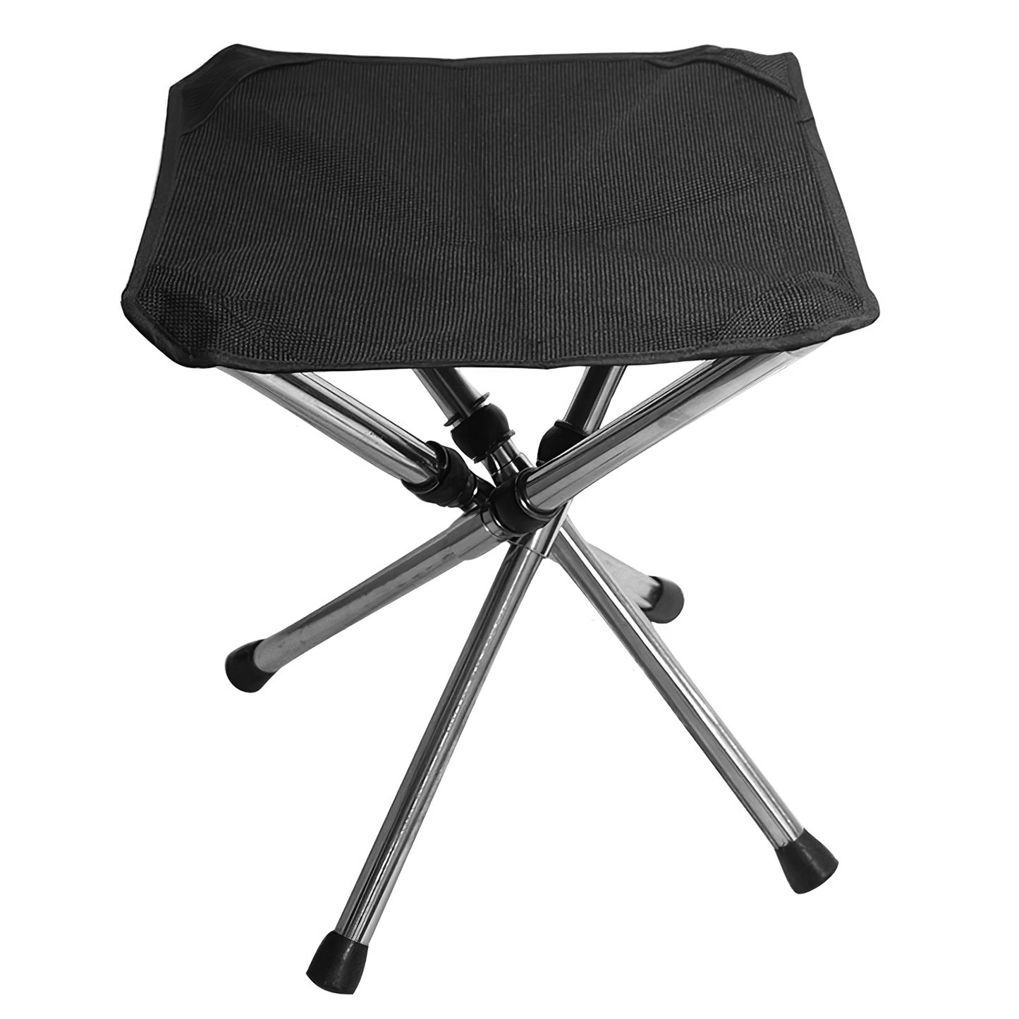 Foldable Camping Stool Retractable Portable Folding Chair Easy Setup Lightweight Backpacking Stool Carry Bag Fishing Camping Hiking BBQ - Black - Large