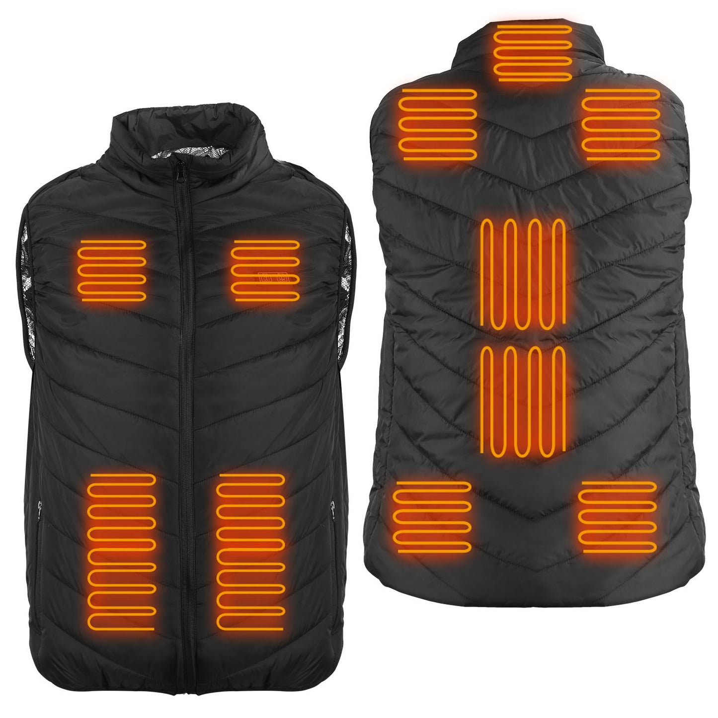 Heated Vest Electric USB Jacket Men Women Heating Coat Thermal Body Warmer Wear with 3 Temperature Levels - Black - Small