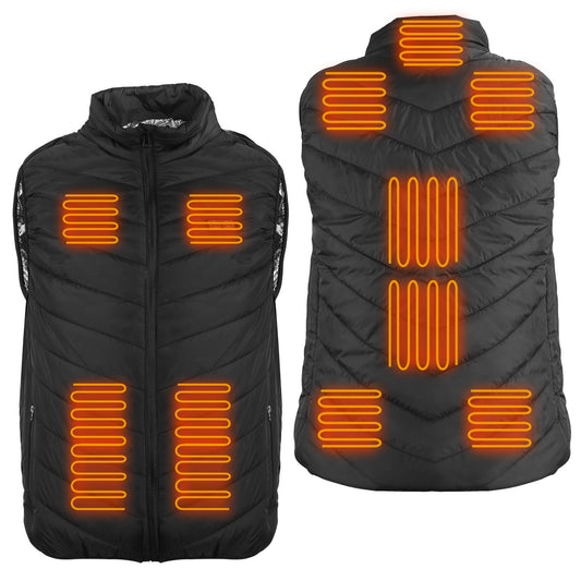 Heated Vest Electric USB Jacket Men Women Heating Coat Thermal Body Warmer Wear with 3 Temperature Levels - Black - Small