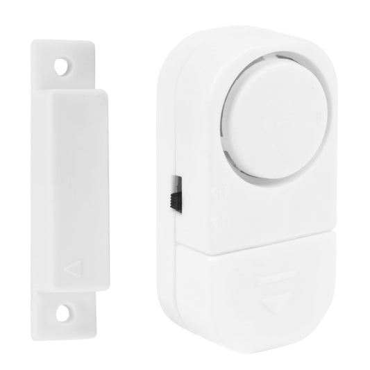 Wireless Window Door Magnet Alarms Magnetic Sensor Security Burglar Alarm For Kid Safety w/ Batteries - White -