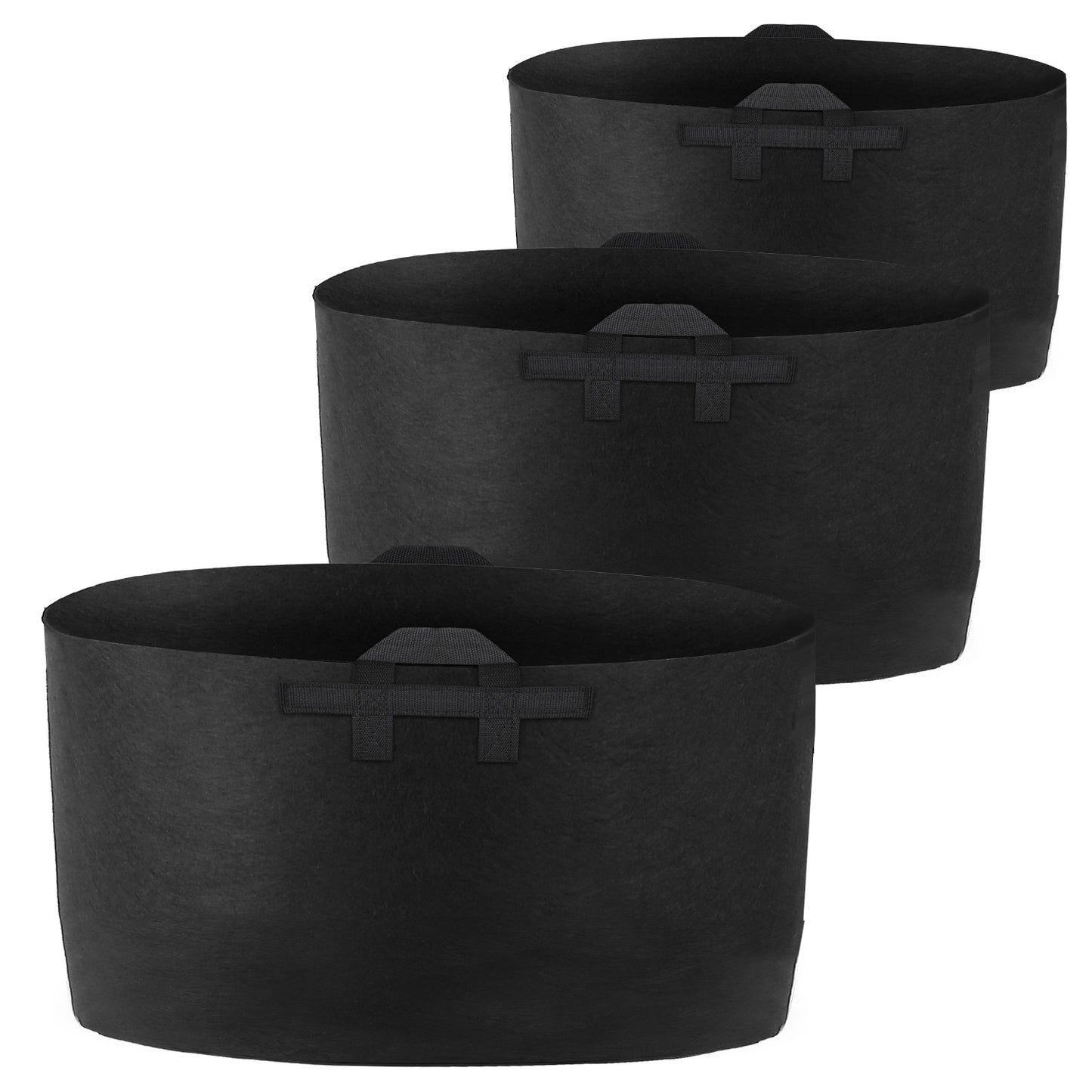 3 Pack Plant Grow Bags Potato Vegetable Planter Bags Breathable Planting Fabric Pots 15Gallons - Black - 15 Gallon