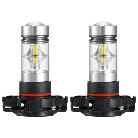 2PCS 1100LM 100W 5202 H16 LED Fog DRL Light Bulb IP68 Waterproof 20 2835 LEDs 360° Beam Angle 6000K White - Black -