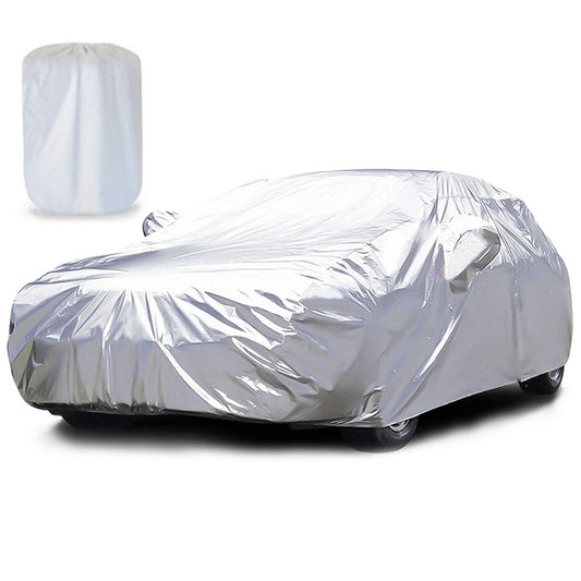 189x69x47in Full Car Cover All Weather UV Protection Automotive Cover 170T Outdoor Universal Full Cover For Sedans Up To 185in - Silver -