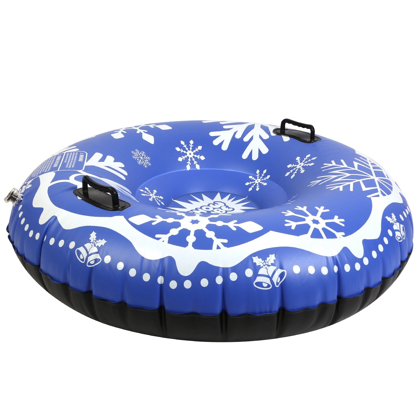 47in Inflatable Snow Tube Heavy Duty 0.6mm Thickness Winter Sled with Dual Handles For Kids Adult 374LBS Load Bearing - Blue -