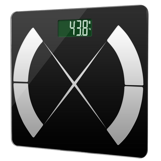 Smart Body Composition Scale - Fat Monitor, Digital APP, BMI Analyzer - Black -