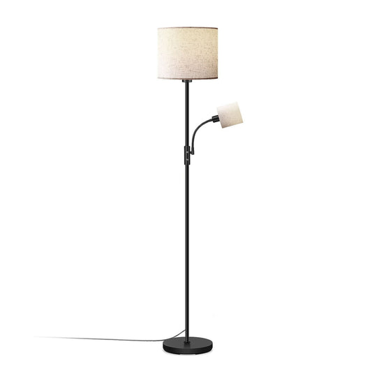 67.32In Mother Daughter Floor Lamp, Linen Shade, 3200K Brightness, 360° Adjustable Reading Light, Modern Decoration, Living Room Bed - Beige -