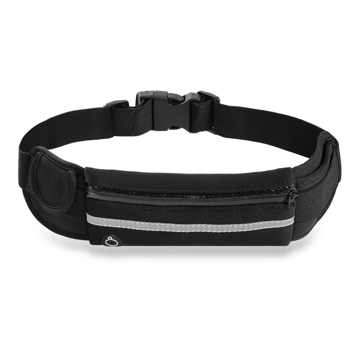 Waterproof Running Belt Pack - Adjustable Waist Pouch - Black -