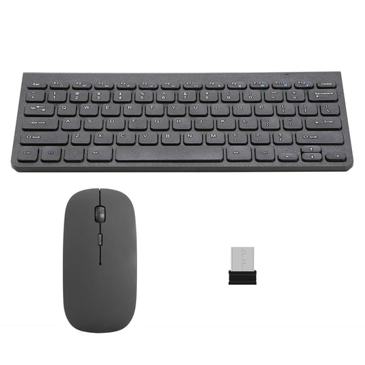 2.4GHz Wireless Keyboard Mouse Combos with USB Receiver - Notebook Laptop Mac PC TV - Office Supplies - Black -