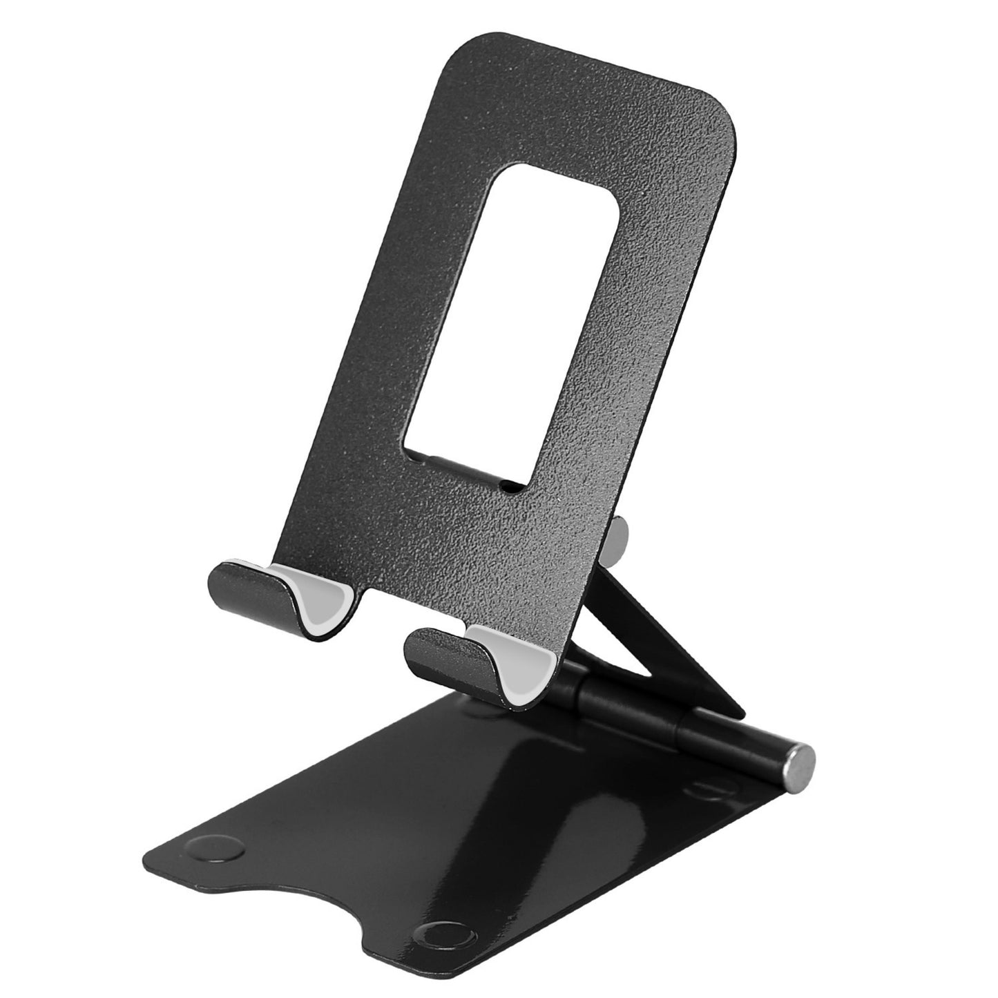 Adjustable Foldable Desktop Phone Stand for 4-10in Devices - Black -