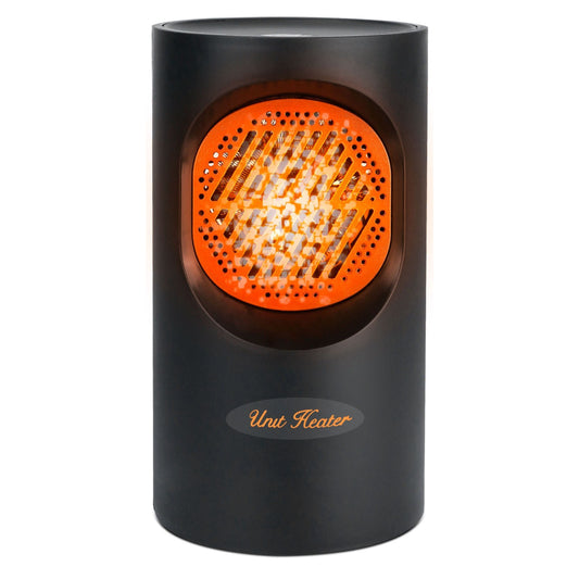 Portable Electric Heater - 300W Mini Heating Unit for Office, Dormitory - Floor/Desktop Air Fan Heater - Black -