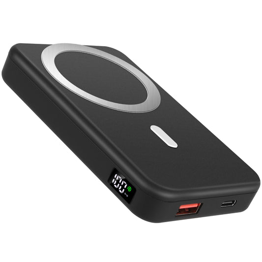 Magnetic Wireless Power Bank: 10000mAh, 22.5W Fast Charging for iPhone 12/13 Series - Black -