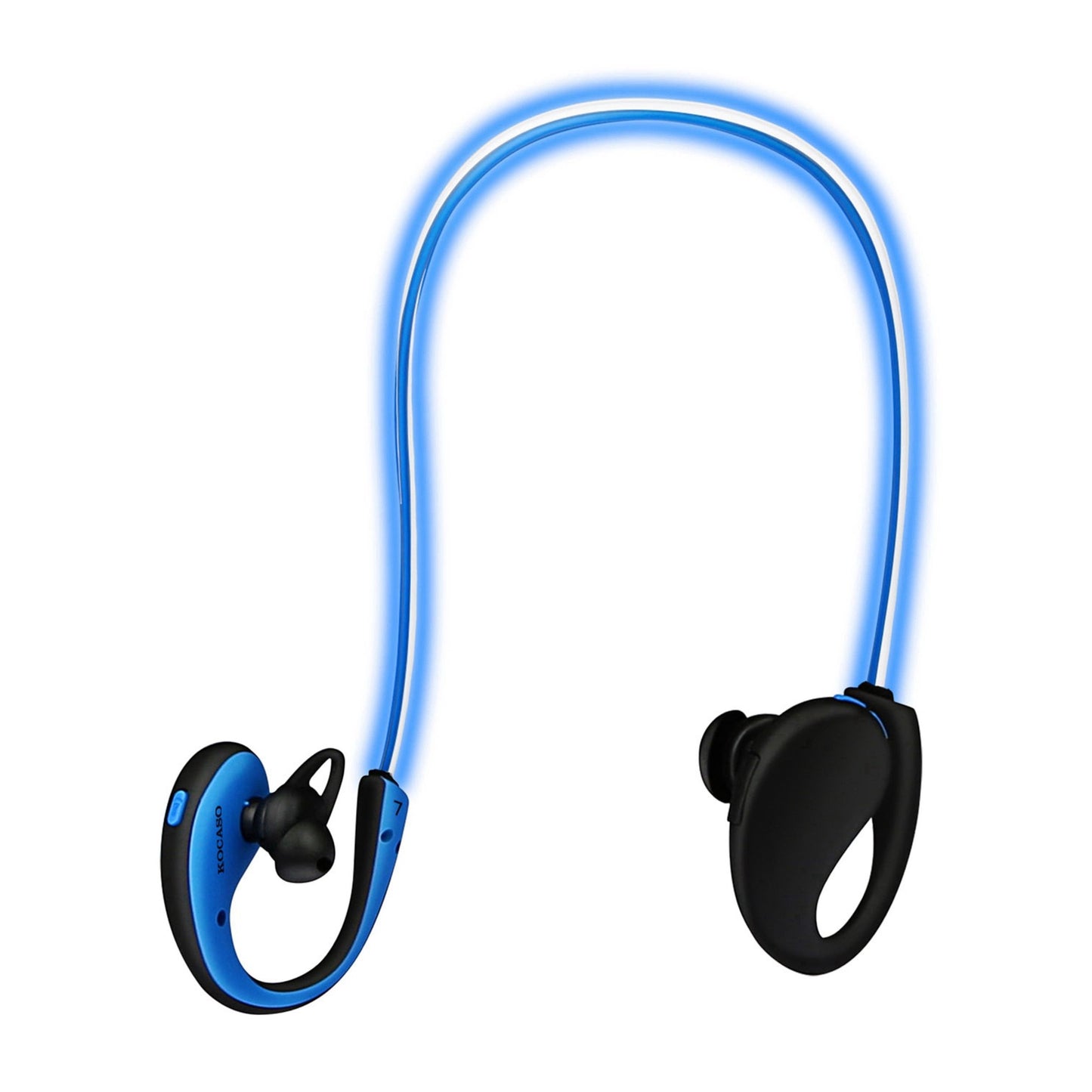 Wireless Neckband Earphones V4.1 HD Stereo Sweat-proof Headphones with LED Light Mic - 8Hrs Work, Running - 1 Pack - Blue -