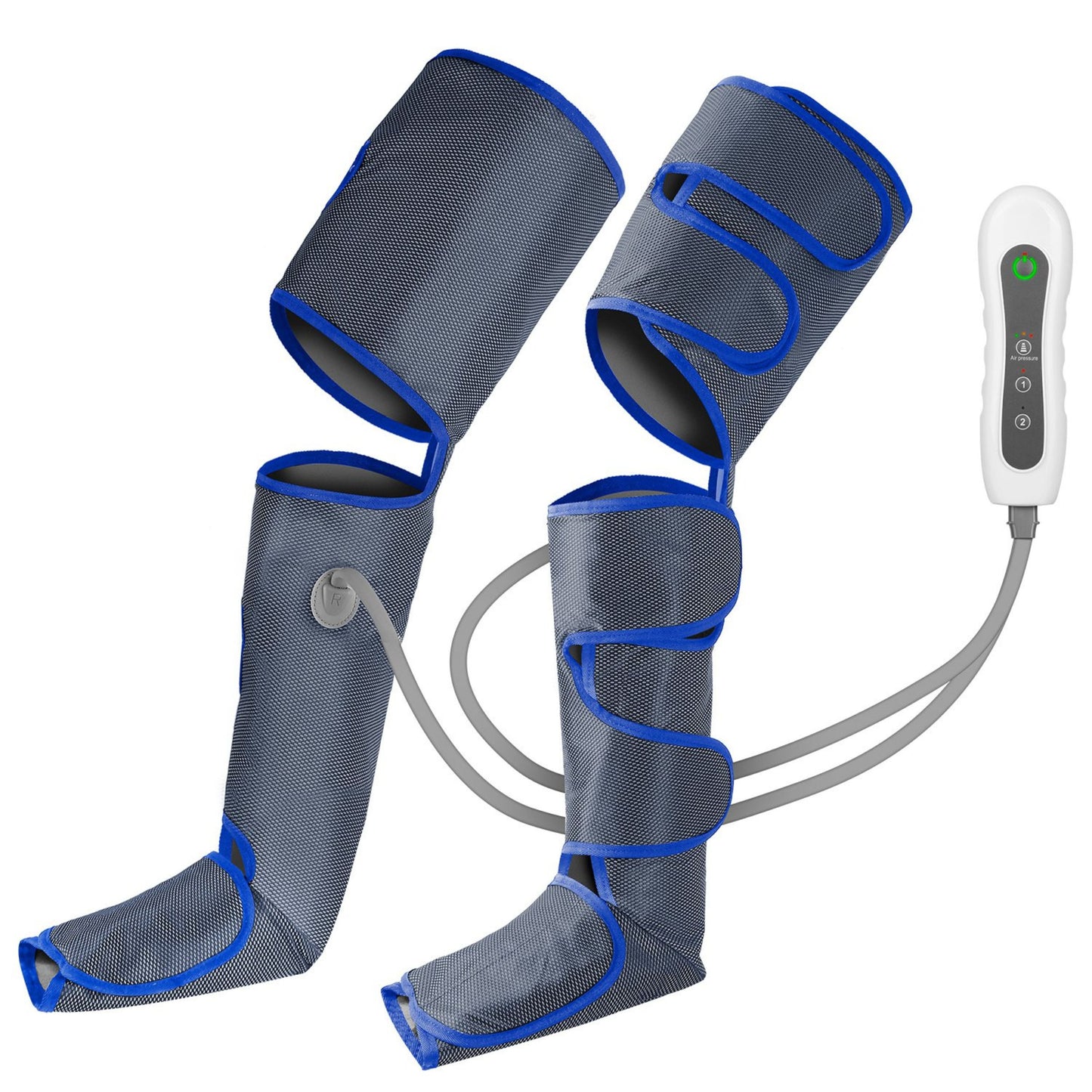 Air Compression Leg Massager - Pain Relief & Blood Circulation - 4 Modes, 3 Intensities - Blue -