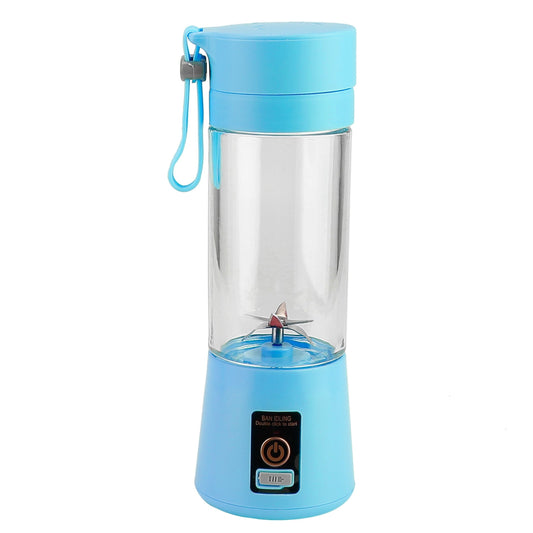 USB Rechargeable Portable Juicer Blender - 6 Blades, Powerful Motor - Blue -