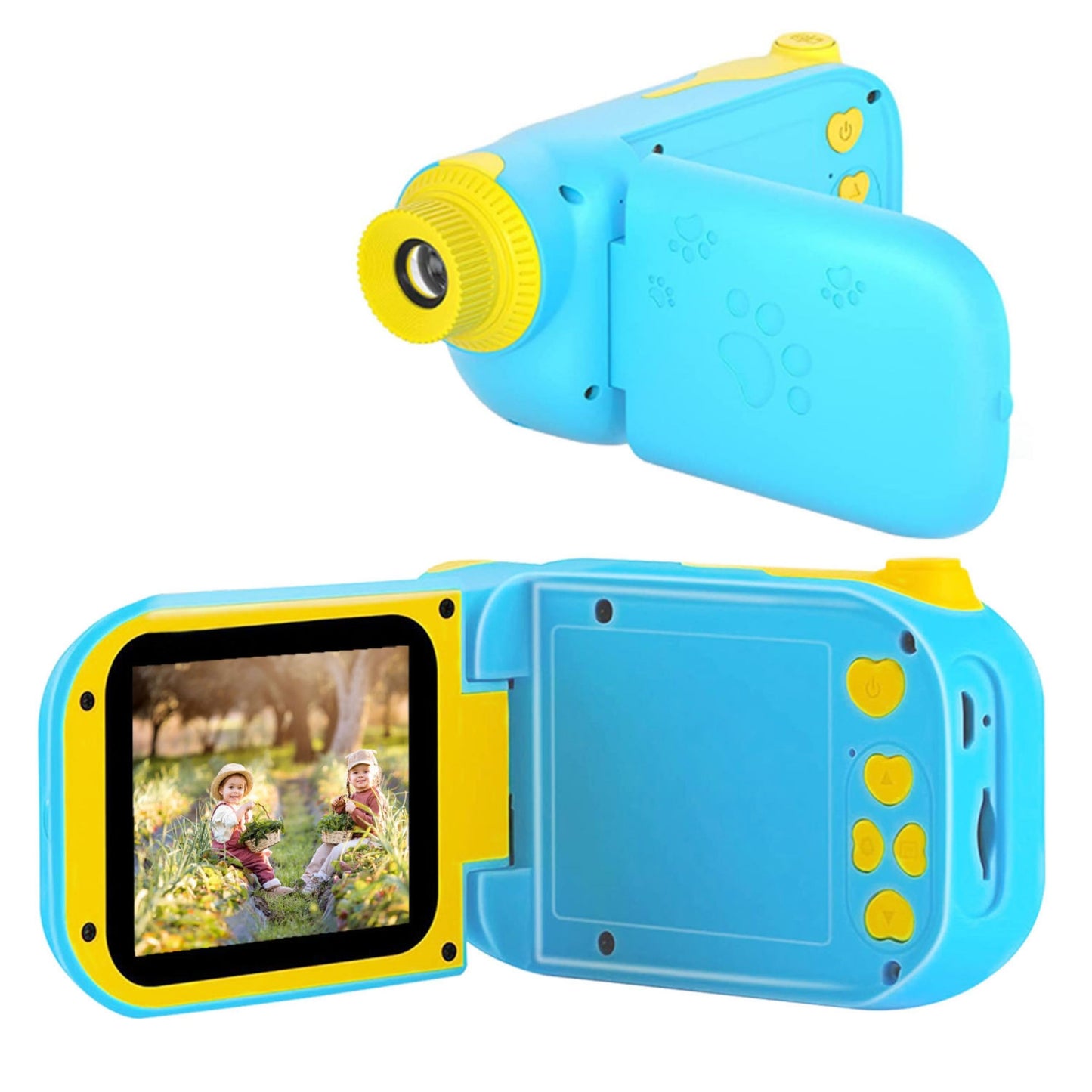 Children's 2.4in Video Camera with 4X Zoom, 5 Games, 32G MMC Card - Perfect Christmas/Birthday Gift, Ages 3-10. - Blue -