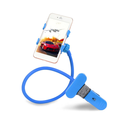 Lazy Bracket 360° Gooseneck Clip Smartphone Holder for iPhone XS/XS Max/XR/X, Galaxy S10/S9+/S8, Google Nexus 6 - Blue -