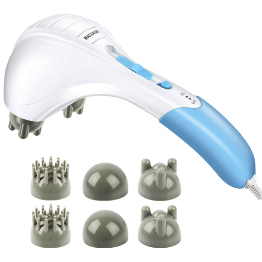 Handheld Percussion Massager - Double Head, Full Body Relaxation - White -