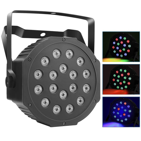 3-in-1 RGB Wash Par Light - 7 Color Sound Activated DMX Control for Wedding Club Party, DISCO - Black -