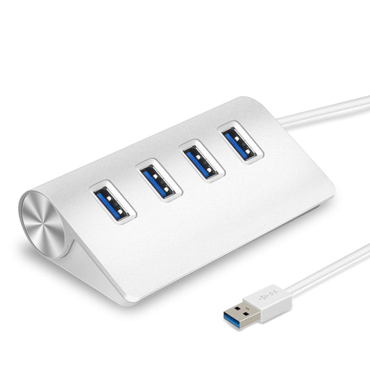 USB3.0 Hub - 4 Ports, Aluminum, 5Gbps, File & Video Transfer, U Disk, Flash Drive, Mouse, Camera - White -