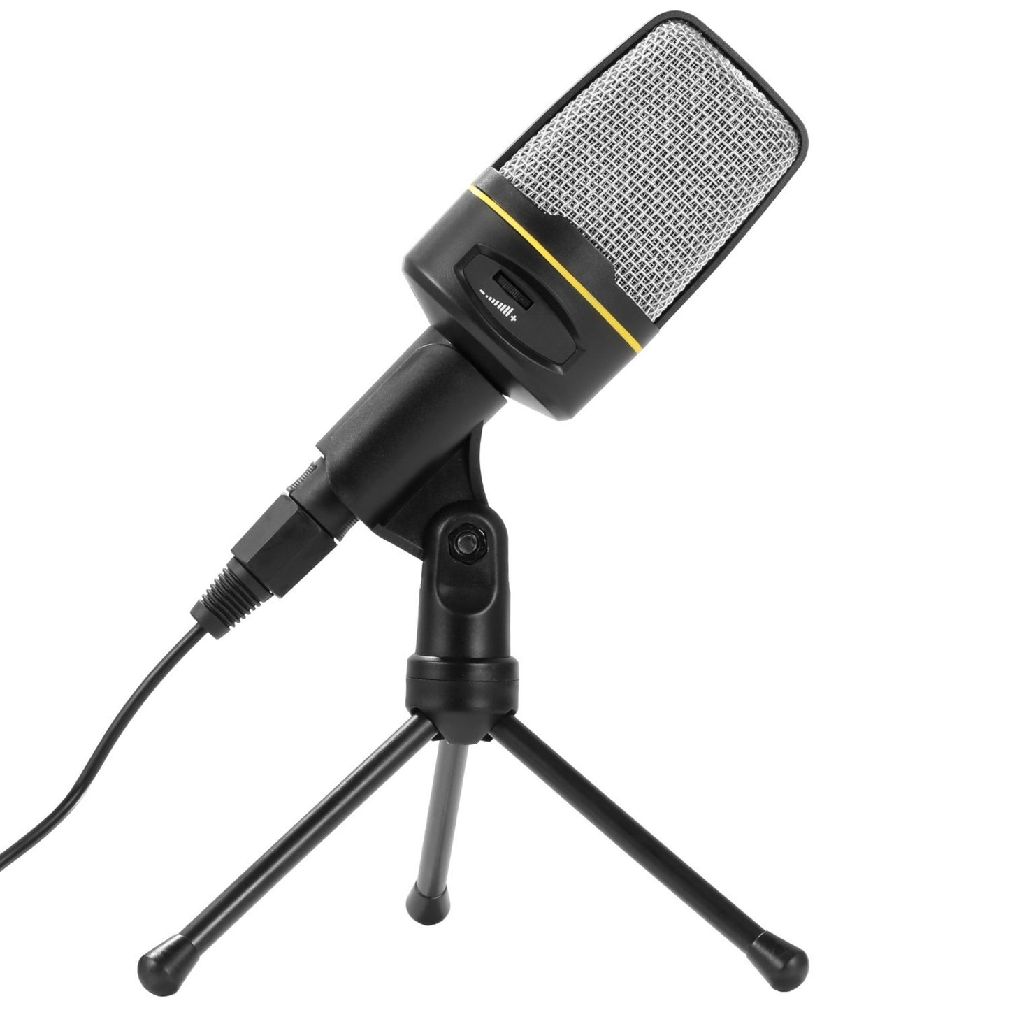 Pro Condenser Mic w/ Tripod Stand – Studio Recording Desktop Mic for Podcasting, Broadcasting, Gaming – Chatting, Webcasting | 3.5m - Black -