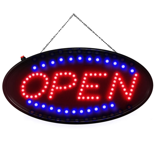 Ultra Bright LED Neon Open Sign Flash/Normal Lighting 2-in-1 Business Sign - Black -