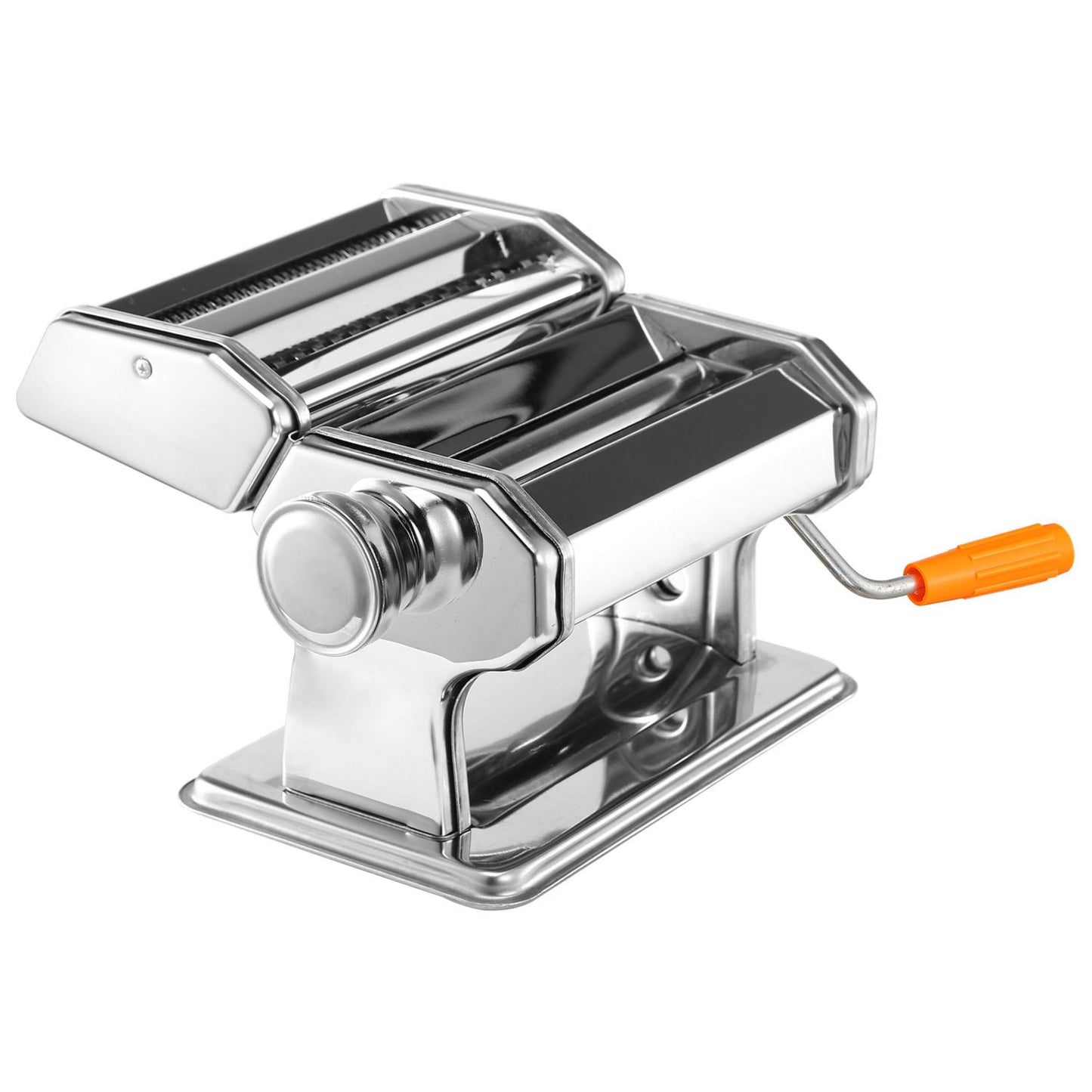 Stainless Steel Pasta Maker Roller - 6 Thickness Settings, Fettuccine Noodle - 1 Machine - Chrome -