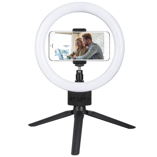 9" Dimmable LED Ring Light with Tripod - Perfect for Selfies, Studio, Makeup - Includes Phone Holder - Black -