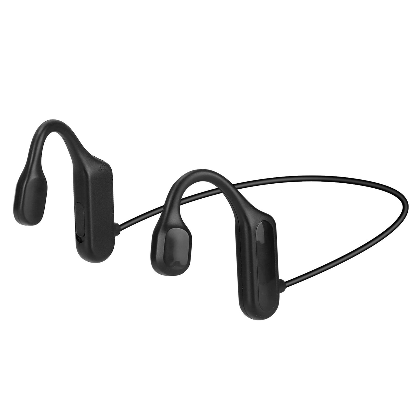 Wireless Bone Conduction Headphones - Open Ear Sports Headset w/ Mic, IPX5 Sweatproof, V5.1 - Black -