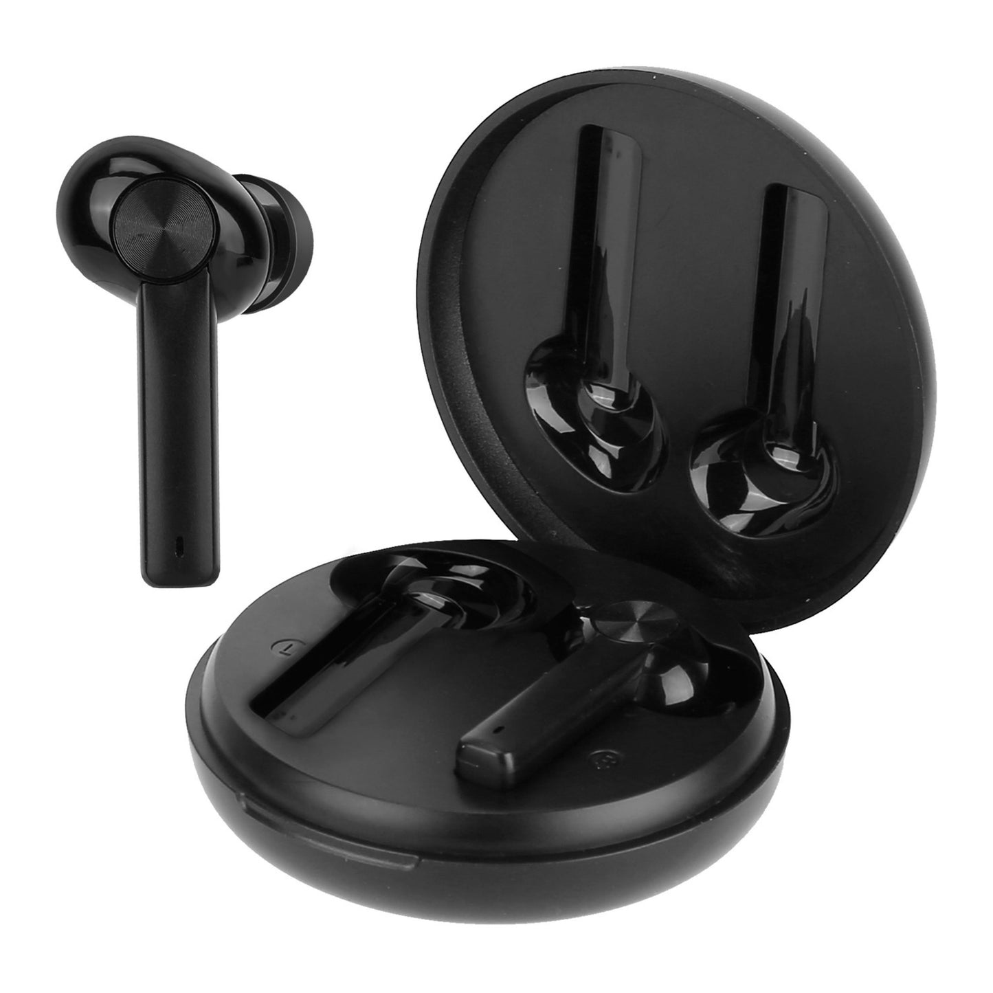 5.0 TWS Wireless Earbuds with CVC6.0 Noise Canceling, LED Screen, Touch Control, In-Ear Earphone Headset, Charging Case, Built-in Mic - Black -