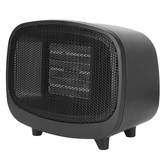 Portable Mini PTC Ceramic Space Heater - Tip-Over & Overheat Protection - Bedroom/Office - Indoor Use - Black -