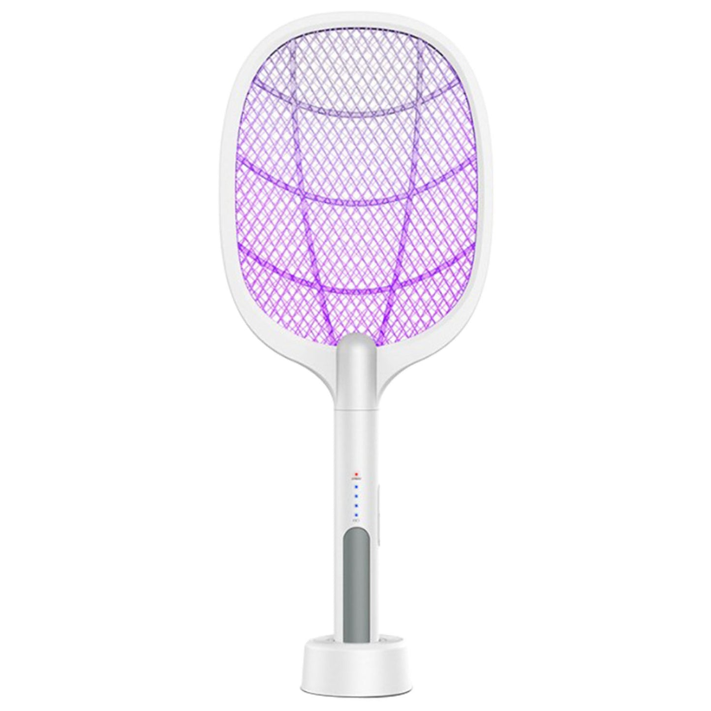 Electric Rechargeable Bug Zapper - 2-in-1 Mosquito Killer & Fly Swatter - White -