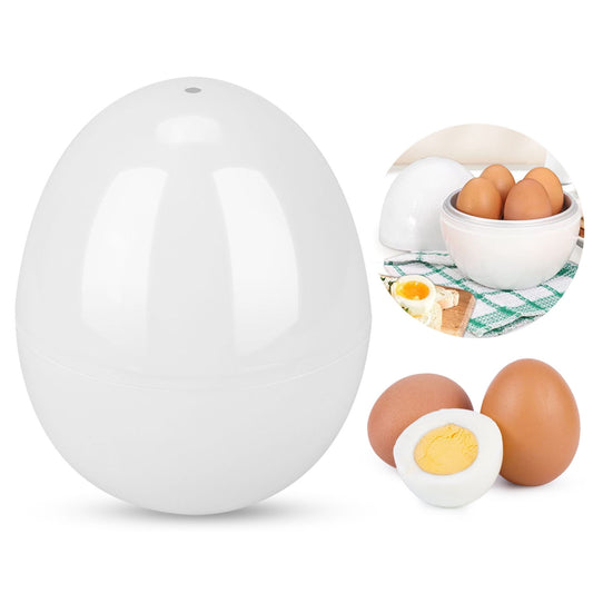 Soft, Medium, Hard Egg Steamer Cooker for up to 4 Eggs - Ball Shape, Microwave - Dishwasher Safe (Specs: Microwave Egg Boiler) - White -