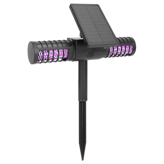 Solar Bug Zapper - LED Mosquito Killer Lamp with Double Heads - Black -