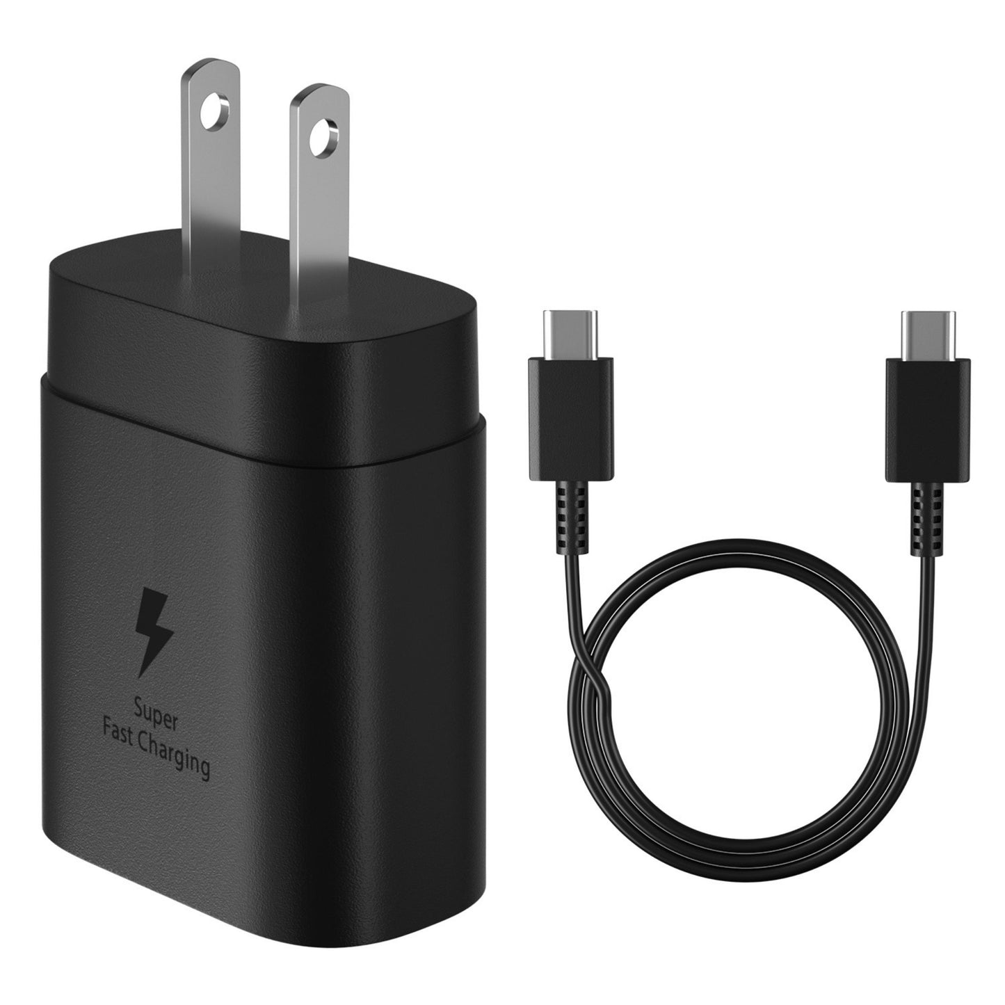 25W PD3.0 USB C Wall Charger for Samsung S21 S20 - Black -