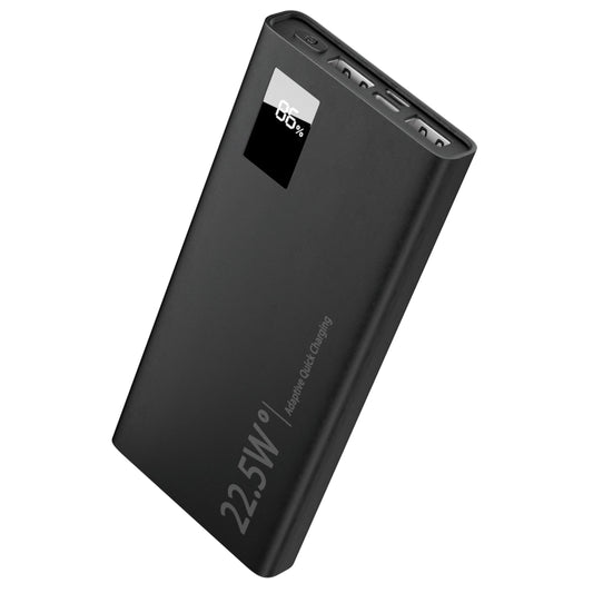 10,000mAh Power Bank: Super Fast Charging PD & QC 3.0, LED Display, iPhone & Samsung Compatible - Black -