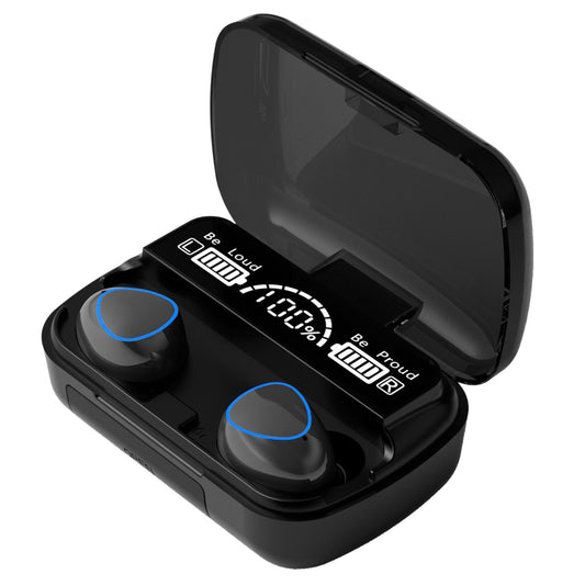 TWS Wireless Earbuds with Touch Control, IPX7 Waterproof, Power Bank - Black -